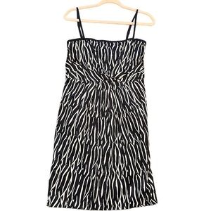Loft navy and white ikat pattern dress size 4